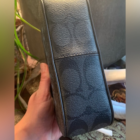 Authentic COACH Signature Coated canvas /smooth leather zip top crossbody - Picture 6 of 9